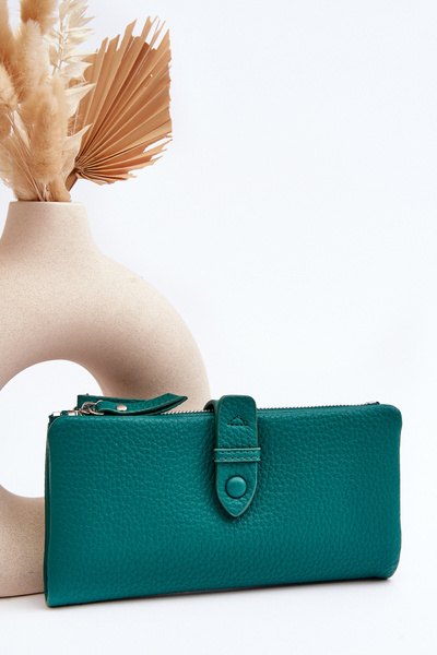 Dámska priestranná zelená peňaženka aenima