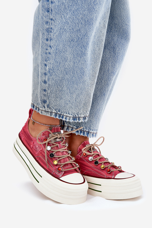 Dámske Tenisky Na Platforme Červené GOE RR2N4104