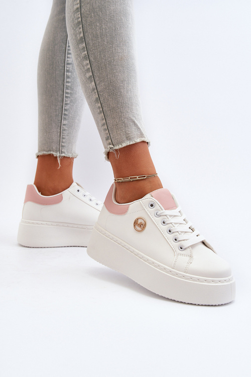 Dámske tenisky na platforme biele Eshen