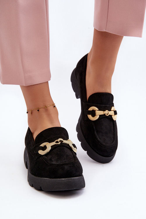 Dámske mokasíny s ozdobou čierne Railenes