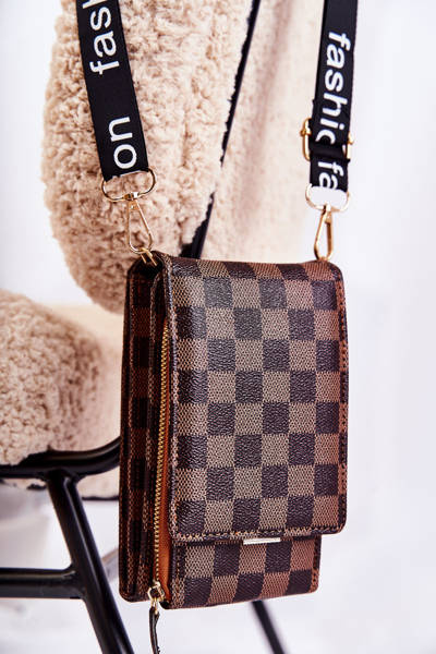 Magnet na peněženku 2v1 kostkovaný Hnědý Costa