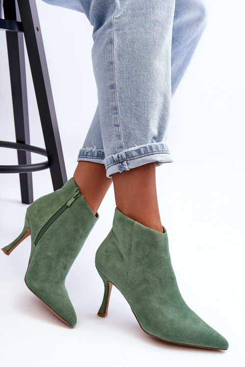 Ženské semišové topánky na päte Green Meris
