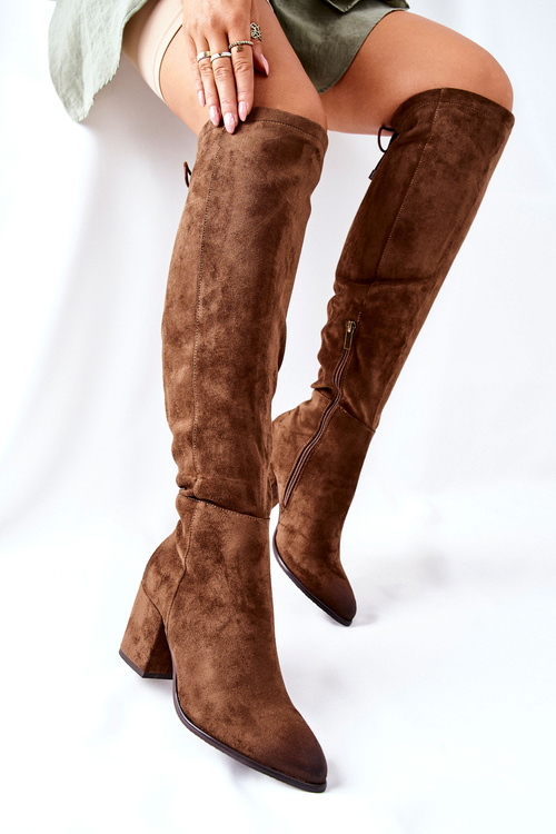 Ženské topánky na bronzovom semišovom poste