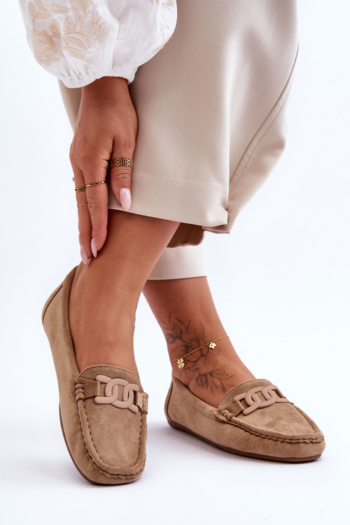 Dámske módne semišové hnedé mokasíry Rabell