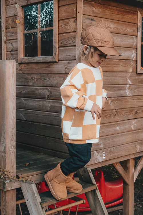 Dětské Teplé Sněhule Semišové Khaki Gooby