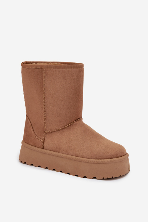 Dámske Zimné Topánky S Teplým Kožúškom Hnedé Abrams