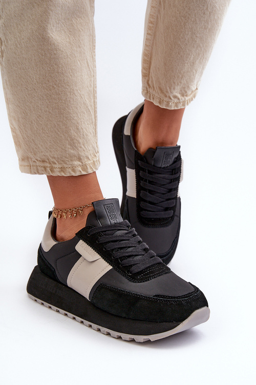 Dámské tenisky na platformě Big Star NN274502 s paměťovým pěnovým systémem, černé