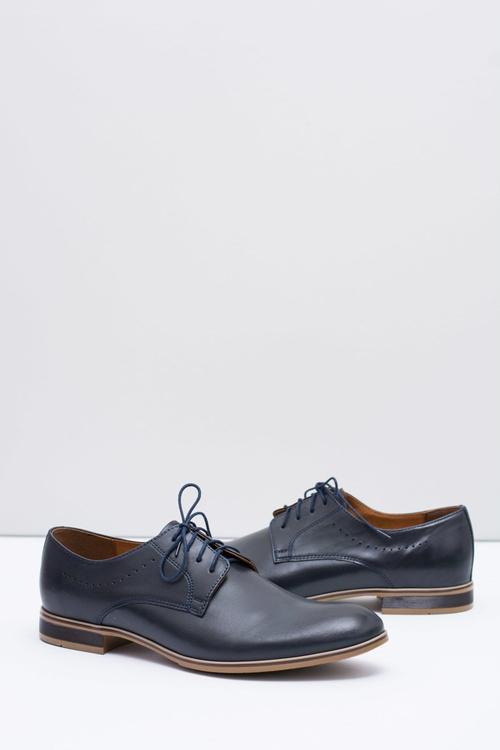 Elegant Men's Formal Dark Blue Shoes Damoste