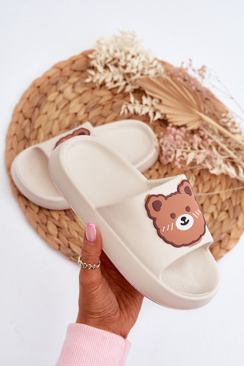 Detské Ľahké Papuče S Medveďom Biele Lindeheta