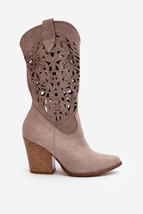 Otvorené topánky pre dámske topánky na Zazoo 3414 Cappucino Suede Post