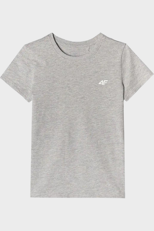 Dievčenské Hladké Bavlnené Tričko Sivé 4F 4FJWMM00TTSHF1658-27M
