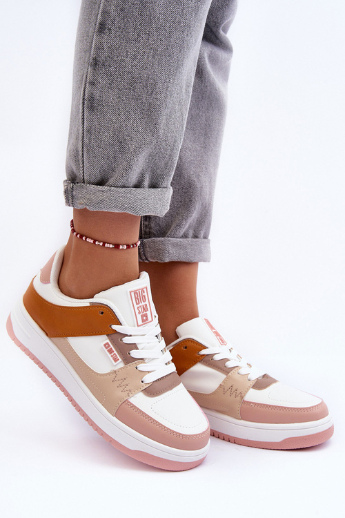 Dámské sportovní boty Sneakersy Big Star MM274355 hnědě-růžové