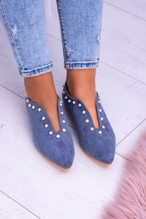 Lu Boo modré ploché boty s Výřezy Merseo