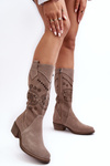 Kozaky Z Ažurovým Vzorem Z Ušlechtilého Semiše Cappuccino Sierra