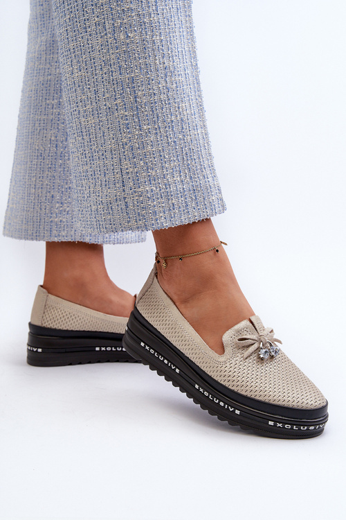 Lesklé Dámské Kozačky Kožené Na Platformě S.Barski LR400 Zlaté