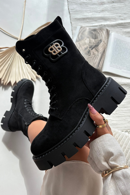 Zateplené pracovné čižmy pre ženy s ozdobou čierne Melisse