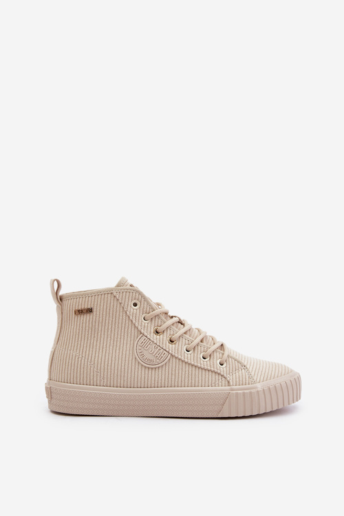 Zateplené Zamatové Tenisky Dámske Big Star OO274771 Hi-Poly System Béžové