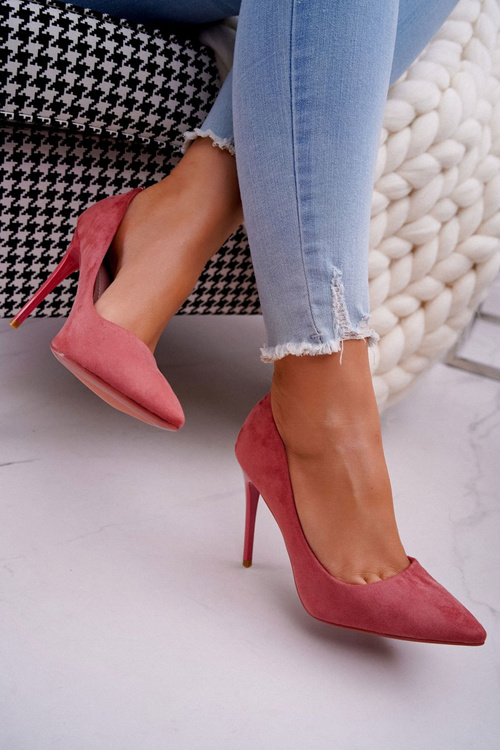 Dámské Semišové Lodičky Na Jehlovém Podpatku Růžové Betty