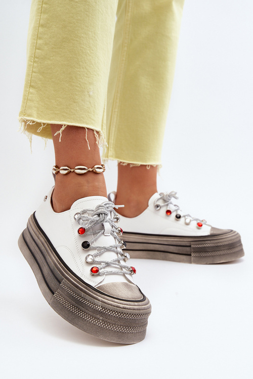 Dámské tenisky na platformě GOE NN2N4054 Bílé