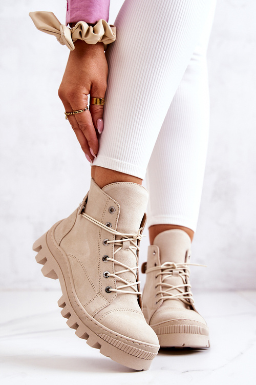 Topánky viazané béžové marsha