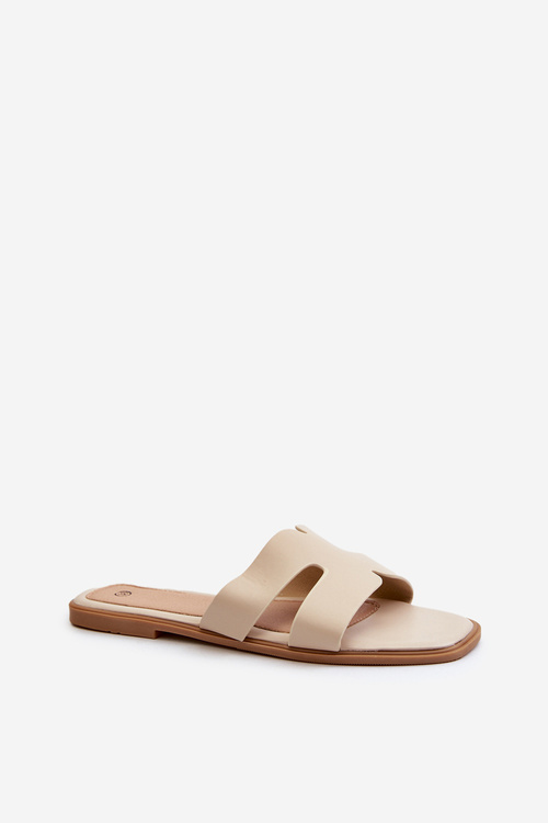 Dámské ploché žabky s výřezy béžové Fiviama