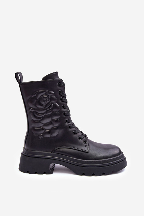 Ocieplané Kožené Workery Botky SBarski MR870-25 Černé