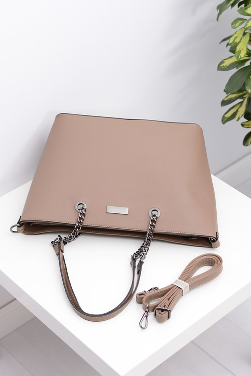 Damska Duża Brązowa Klasyczna Torebka