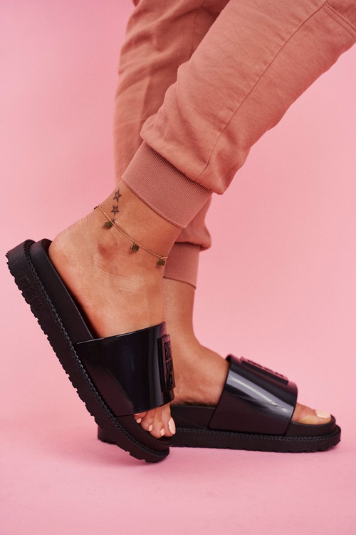 Dámske žabky Big Star na platforme Black FF274813