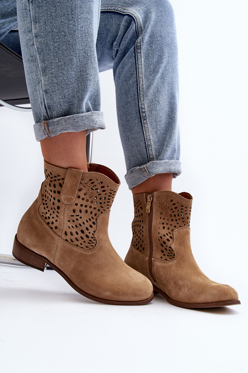 Dámske béžové čipkované topánky Lewski Shoes 3301/2