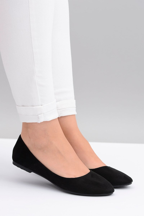 Čierne ženské baleríny semišové buenos