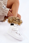 Dámske snehové topánky s kožušinovým čipkou -biely Shannon