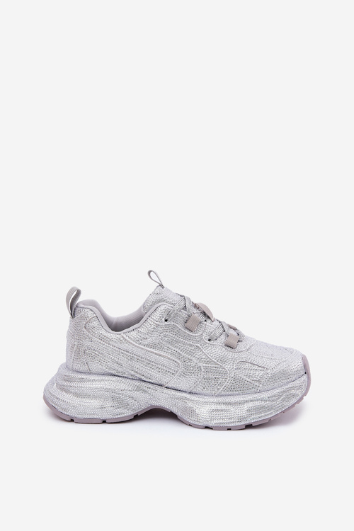 Dámske Tenisky Zdobené Kryštálmi Strieborné Porrot