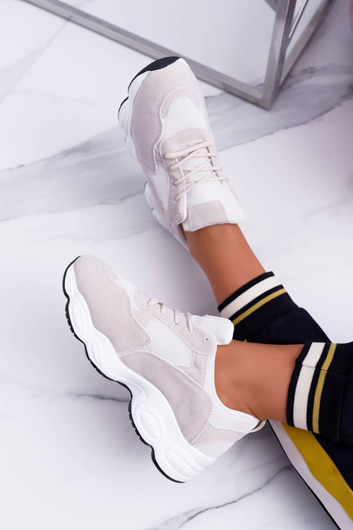 Dámská Sportovní Obuv Semišové Béžové Bílé Lollipop