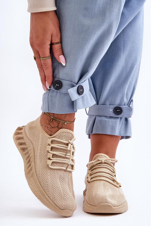 Dámské vložené materiálové tenisky bež Venett