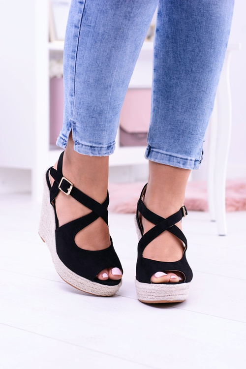 Čierne sandále žien Espadrille Sandals Elonore