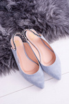 Lu Boo Blue Suede Ballerinas v Macron Spitz