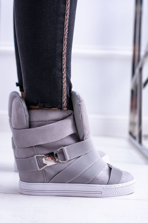 Semišové Klínové Tenisky Lu Boo šedé