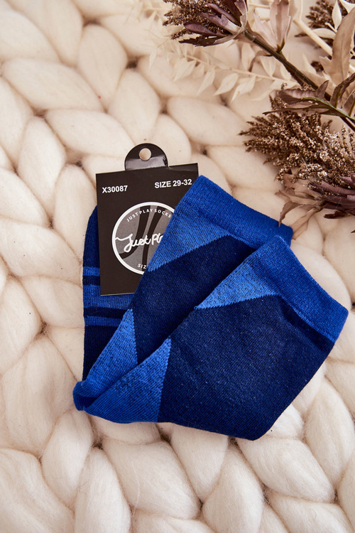 Mládežné dvojfarebné ponožky s námornými modrými pruhmi