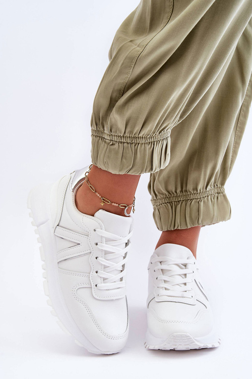 Dámska kožená topánka z bieleho kabama