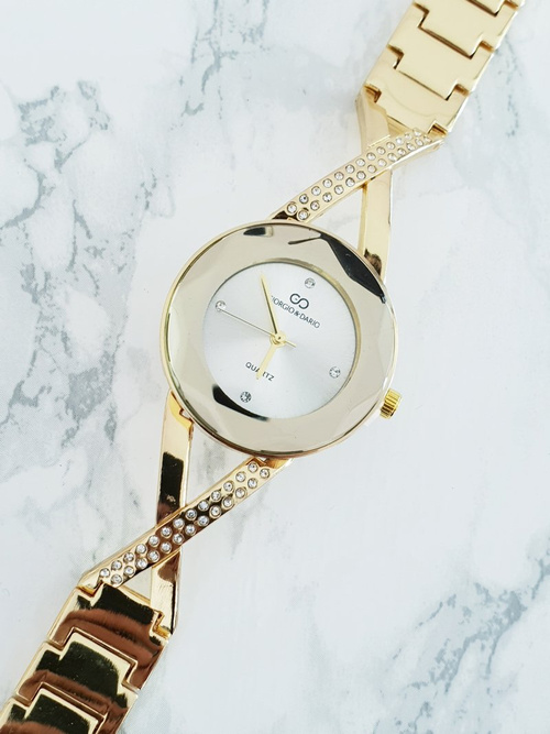 Dámske hodinky Giorgio a Dario s kockou zlaté flitre