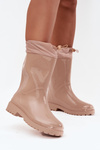 Béžové Dámske Gumové Čižmy So Sťahovaním Kessia