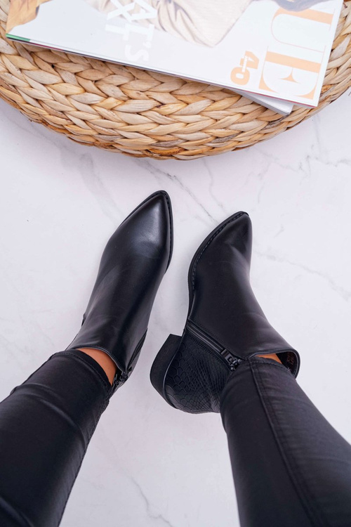 Dámské Kotníkové Boty Se Zipem černé Derme