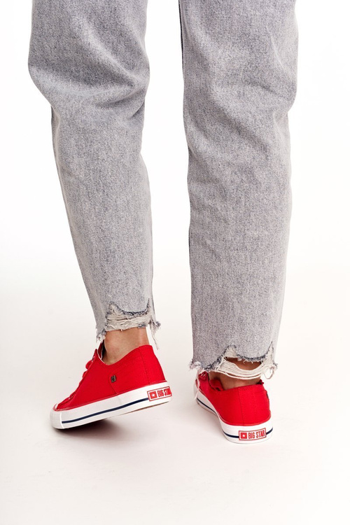 Dámska klasická nízka veľká hviezda DD274339 Červené tenisky