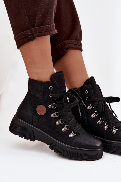 Izolované dámske traperky na platforme čierne Zaraine