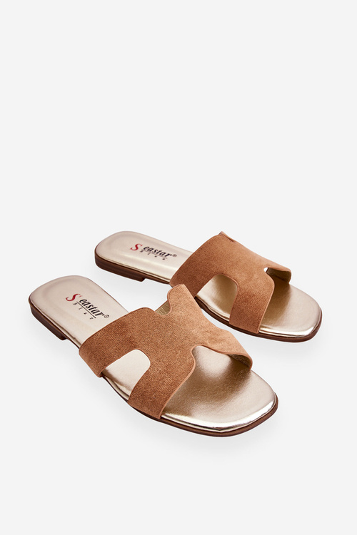 Dámské klasické semišové pantofle Béžová Evana