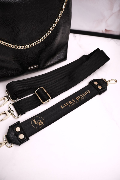 Dámská Kabelka S Odnímatelnými Popruhy LAURA BIAGGI Lakovana černá