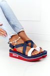 Veľká hviezda HH274A084 Navy Blue Wedge Sandals