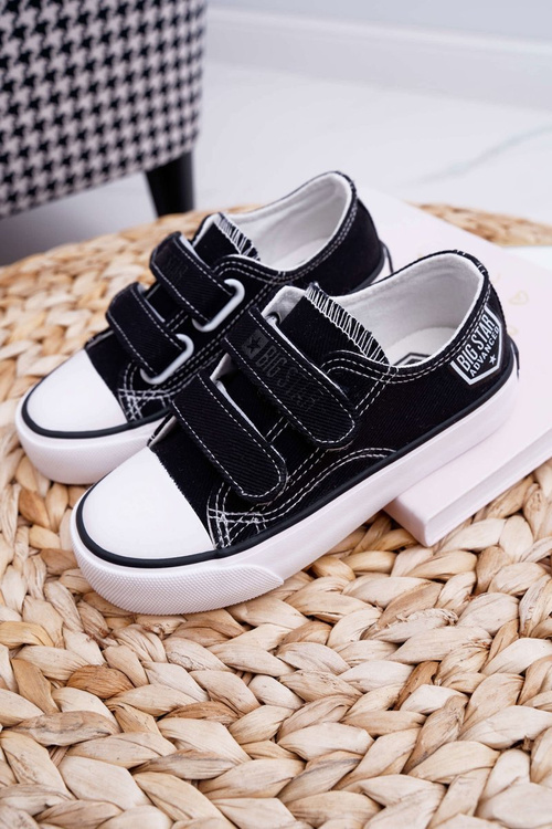 Veľká hviezda FF374062 Čierne tenisky na suchý zips