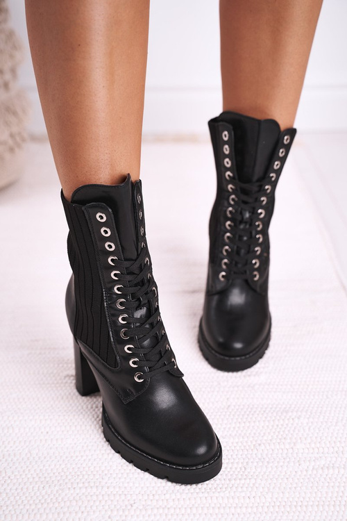 Dámské Kotníkové Boty Na Podpatku Cerne Erdogan