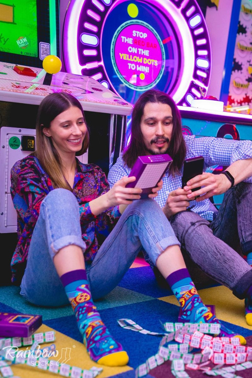 Dúhové ponožky ponožky pre herný fanúšik na konzole 2 páry